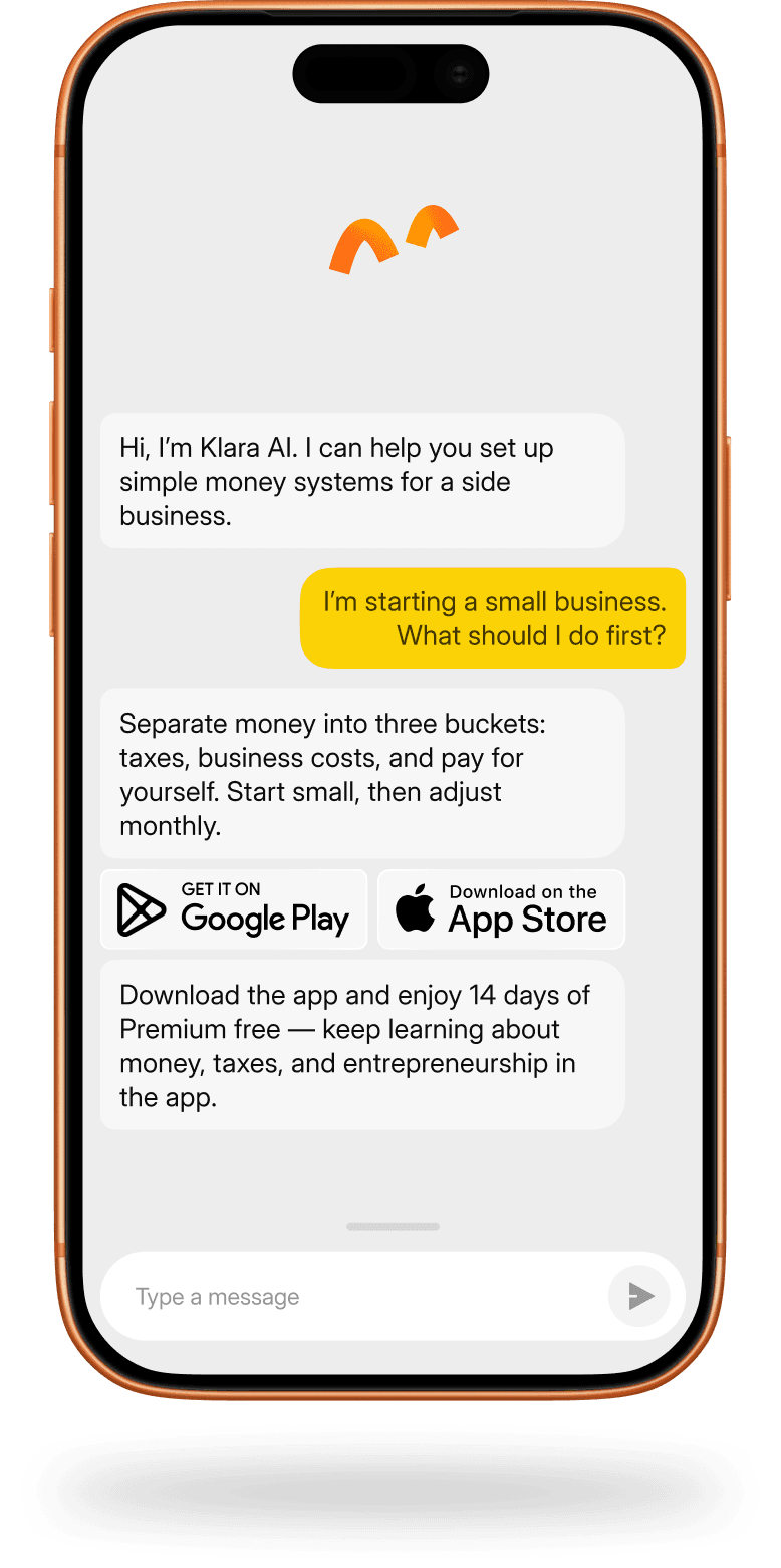 Klara AI chat interface